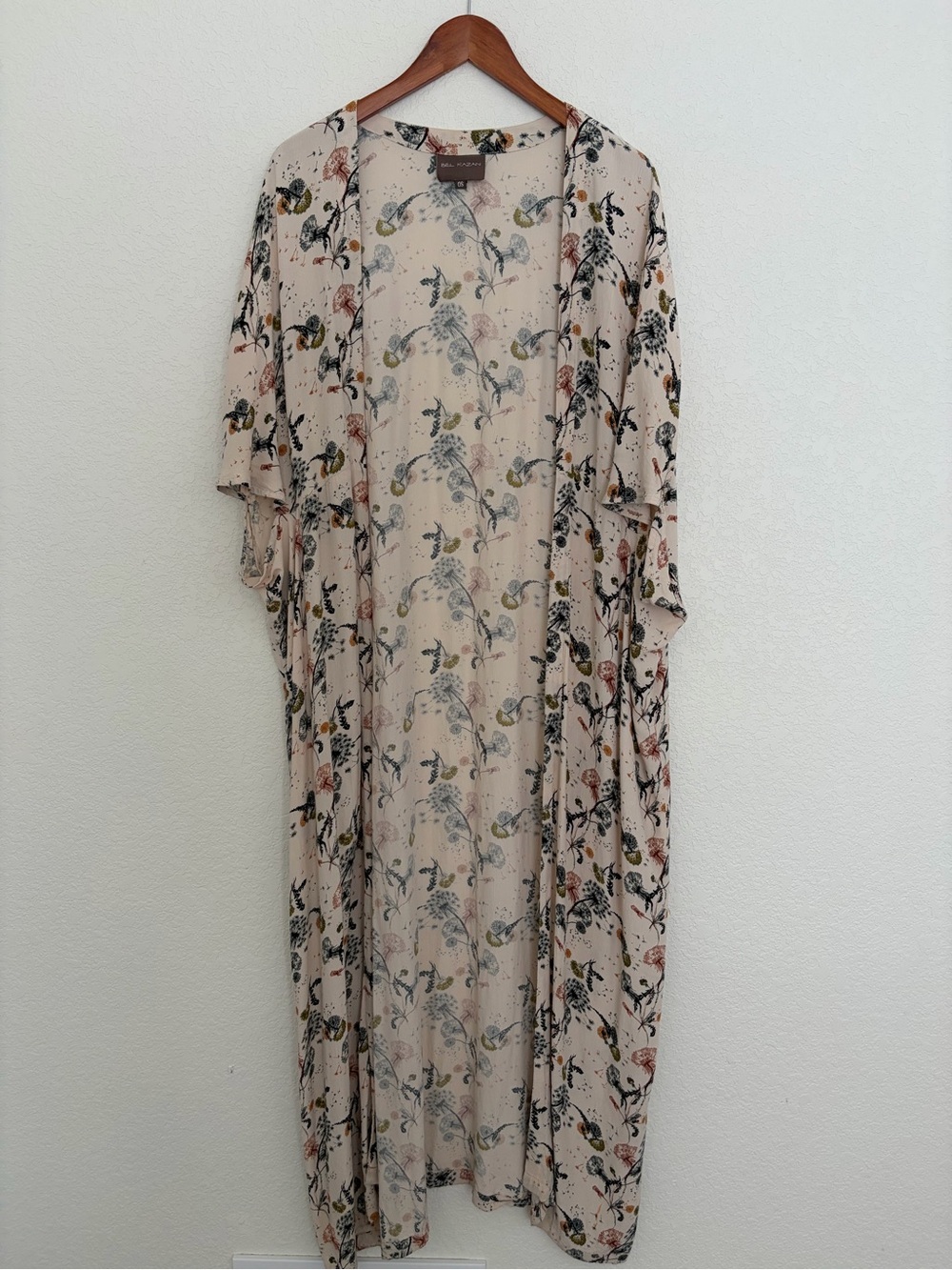 Anthropologie Beige Floral Bird Print Kimono